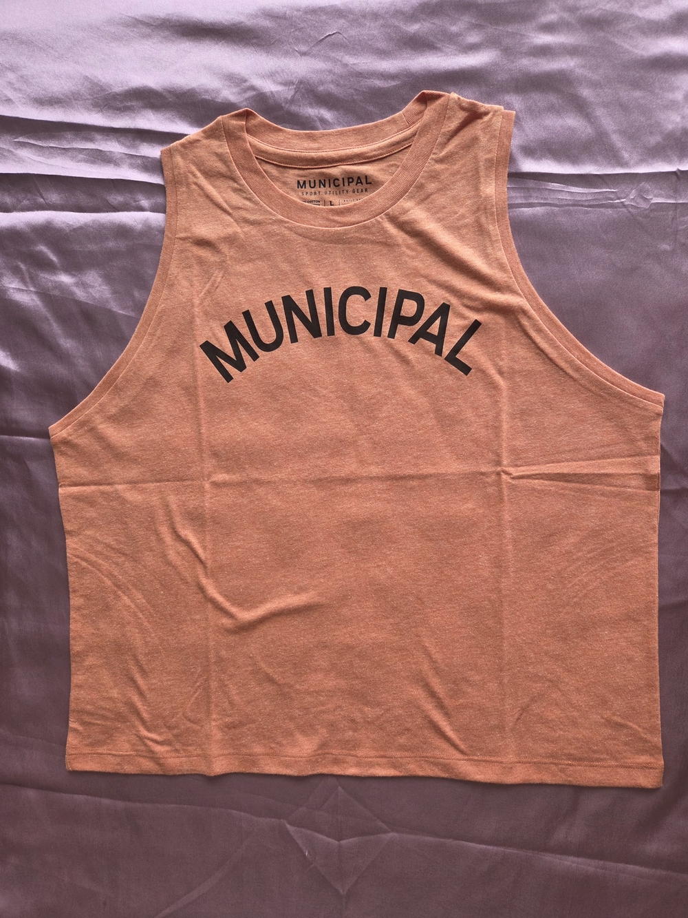 MUNICIPAL Womens 2 Piece Workout Set NWT Terracotta Crop Tank & Sport Bra Size L